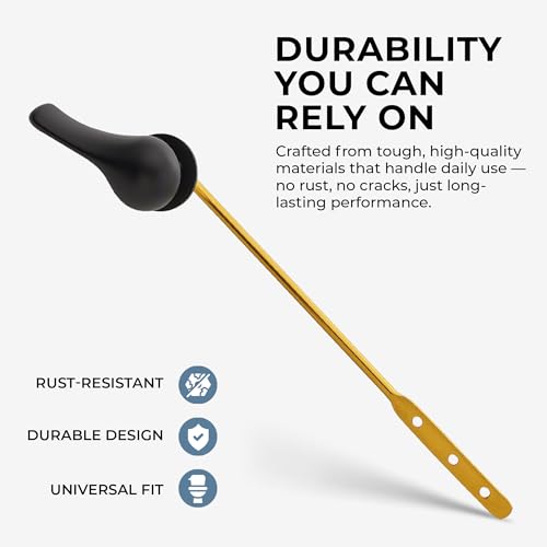 Image of Qualihome Matte Black Finish Front Mount Toilet Handle Replacement Kit, Universal Toilet Tank Flush Lever Fits Most Standard Front-Mount Toilet Tanks