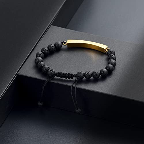 Image of memorial jewelry Classic Crystal Urn Bracelet Lava Stone 316L Stainless Steel Cremation Bangle Keepsake Urn Bracelet for Ashes