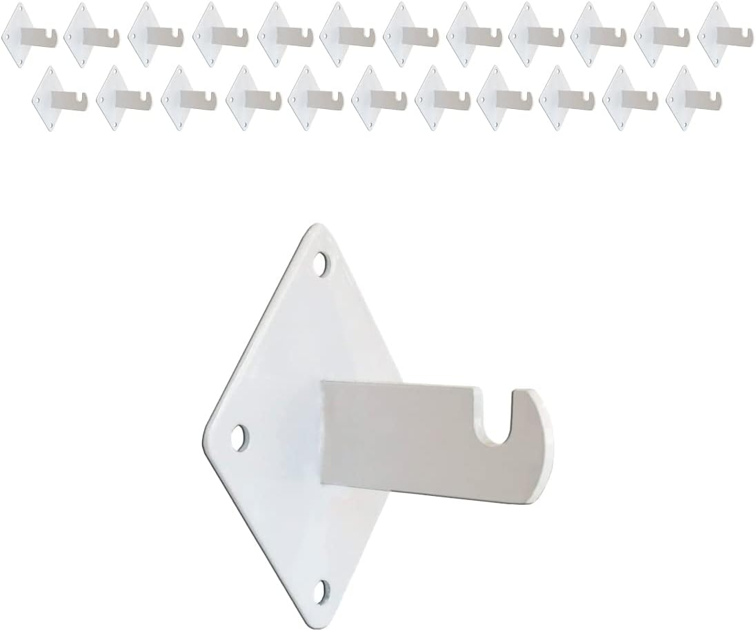 DISPLAYS101 24Pack White Gridwall Mount Brackets for Grid