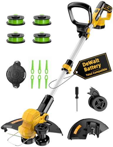 Cordless Weed Wacker, for Dewalt 20V Battery, 3 in 1 Battery Powered Weed Eater & Edger & Mower...