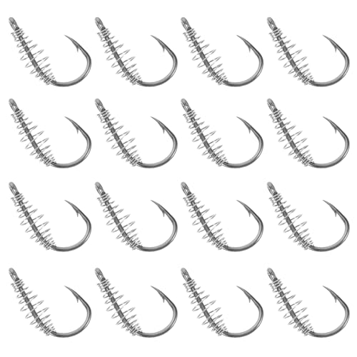 BESPORTBLE 20 Piezas Anzuelo De Pesca De Carpa Plateada Fuertes Ganchos De Pesca Surtido De Anzuelos De Mar Silver