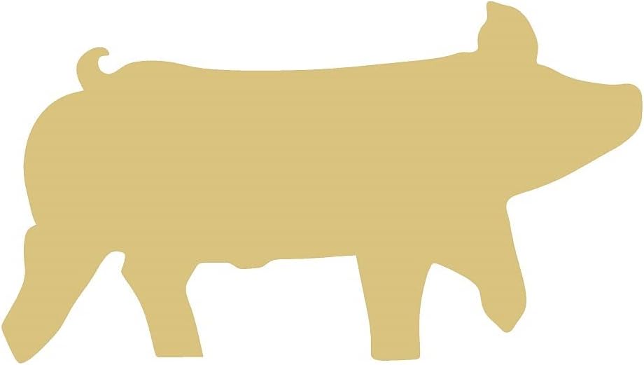 Pig Cutout Unfinished Wood Nursery Kids Room Paint Party Everyday Door Hanger MDF Shape Canvas Style 10 (18)