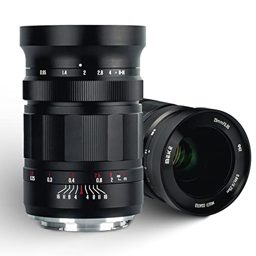 Meike 25mm f0.95 Manual Focus APS-C Lens for Panasonic Lumix M43 MFT Mount Mirrorless Cameras,Large Aperture Wide Angle Compatible with GH3 GH4 GH5 GH6 GH7
