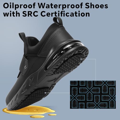 SPIEZ Waterproof Slip-Resistant Work Shoes for Men Women, Non-Slip Oil-Resistant Slip-On Sneakers for Kitchen, Hospital, Nurse, Chef, Food Service,Hombre Zapatos de Trabajo,US 4.5-13.53