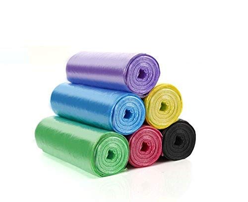 Cy3lf 2 gallon small trash bags, colored, 180 counts/ 6 rolls