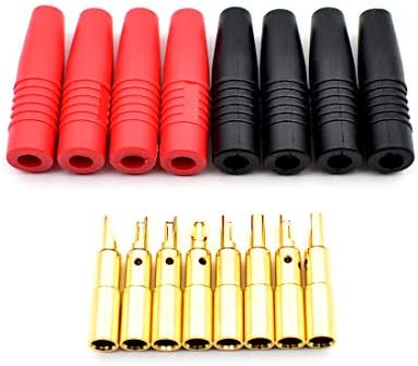 8 Pcs Gold Plate Insulated 4mm Banana Female Jack Socket Plug Adapter Solder Type for Male Banana Plug Cable Connector