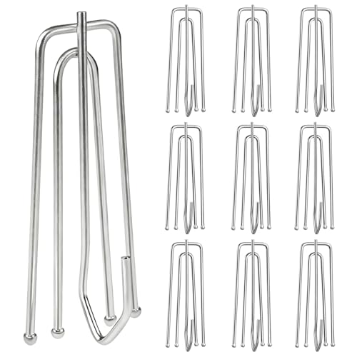 60 Pcs Stainless Steel Curtain Pleat Hook 4 Prongs Pinch Pleat Hooks Curtain Hooks for Drapes Drapery Pins Curtain Clips Traverse Pleater for Window Door Bathroom Curtain Living Room (2.91 Inch)