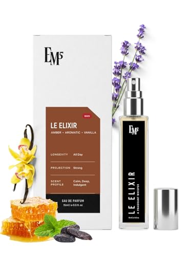 Image of EM5 Le Elixir Perfume for Men | Vanilla Amber Tobacco Fresh Spicy Fragrance | Eau de Parfum Spray | Luxury Gift for Him | 15ml