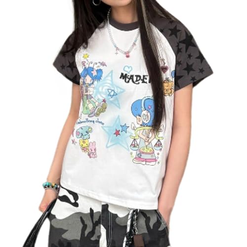Cutecore Kawaii Clothes Teen Girls Short Sleeve Shirt Cute Harajuku Anime Graphic Baby Tee Y2k Fairy Grunge Preppy