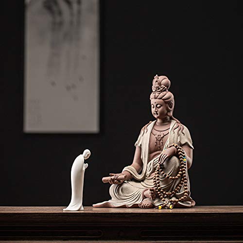 Estatua de Buda Zen de Porcelana Blanca para Decoración miniatura 3