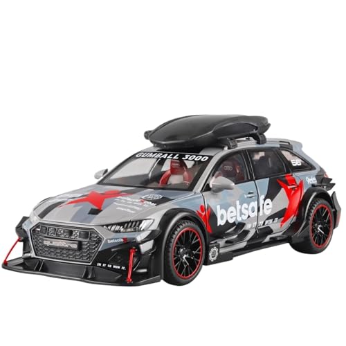 _CLXgJ[ 1:24 ɓK AUDI RS6XP[ԃfAȐ▭ȃthAԗffBXvCRNV ~jJ[(Silver)