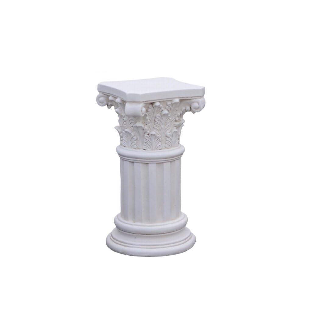 White Roman Pillar Pedestal Display Stand, Greek Column Figurine for Home Garden Yard