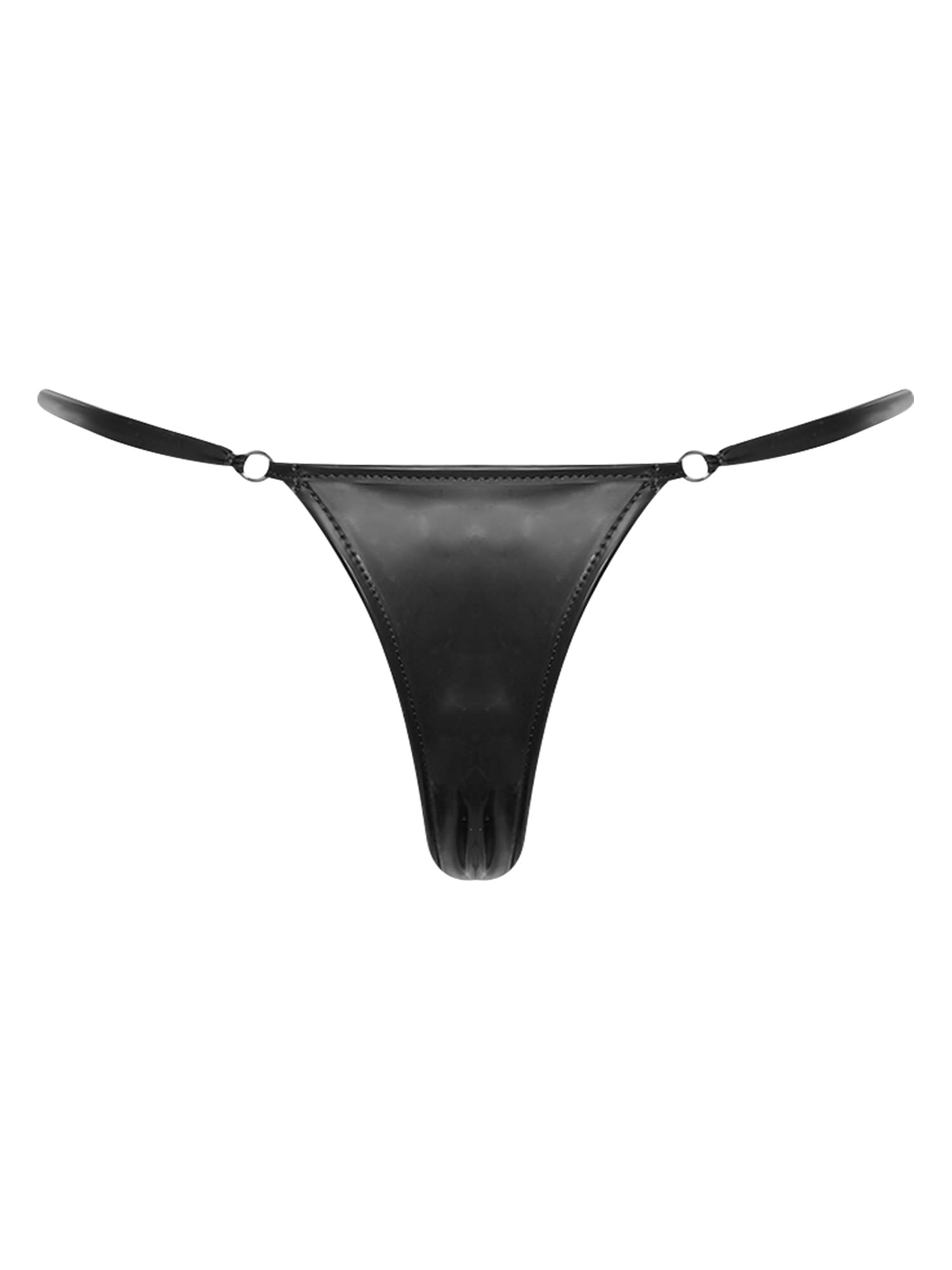 Herren Nylon Tangas Latex Slip mit Penishülle T-Rücken Strings Bikini-Unterhose Brief Erotik Dessous Reizwäsche Clubwear
