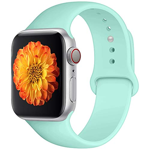 Misker Sport Band Compatible for Watch 38MM 42MM,Choose Proper Color & Size-38MM S/M,38MM M/L,42MM S/M or 42MM M/L,Soft Silicone Strap Replacement Wristbands for Watch Sport Series 4/3/2/1