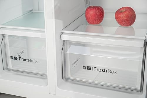 HYE American Fridge Freezer - Side By Side American Style Fridge Freezer With Water Dispenser, No Frost, 444L Freestanding Design, Low Noise (39dB), Cool Silver Finish - RF01AMWD460S03 - Image 6