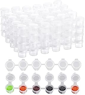150 Pots Strips Empty Paint Strips Paint Cup Pots Clear Storage Containers Mini Empty Paint Pot for Classrooms Schools Paintings Art Festivals