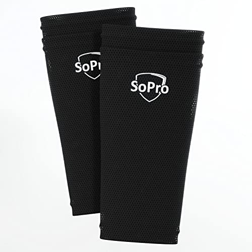 SoPro 1 Paar Schienbeinschoner Halter Fussball für Kinder & Erwachsene - Rutschfester Schienbeinschonerhalter - Schienbeinschoner Halterung Socken - Schienbein Schoner Halter Fussball