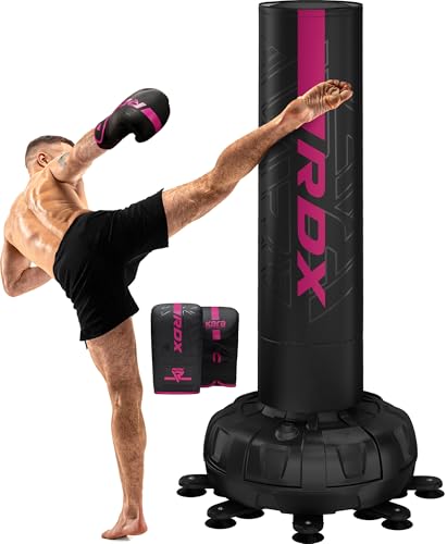 Image of RDX XXL 330LBS Freestanding Punching Bag with Cover & Gloves - 72 inch Adult Heavy Pedestal Punch Bag Set - 17 Suction Cup 8 Extended Legs Stand Base - Kick Boxing MMA Home Gym Fitness