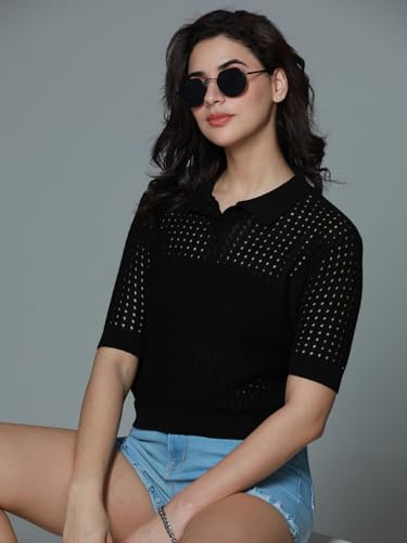 Image of HIGH STAR Women's Cotton Solid Regular Fit T-Shirt