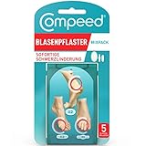 Compeed Blasenpflaster Mixpack – Hydrokolloid-Pflaster in verschiedenen Größen – gegen Blasen an Fersen, Zehen und für kleine Blasen, 5er Pack