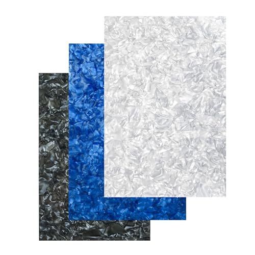 Image of TOEPODO Pearl Mineral Crystal Acrylic Sheets 1 /8 Thick Cast Acrylic Opaque Plastic Panels for Laser Cutting Crafting DIY Home /Festival Decore(3,Set, 8x12 Inch)