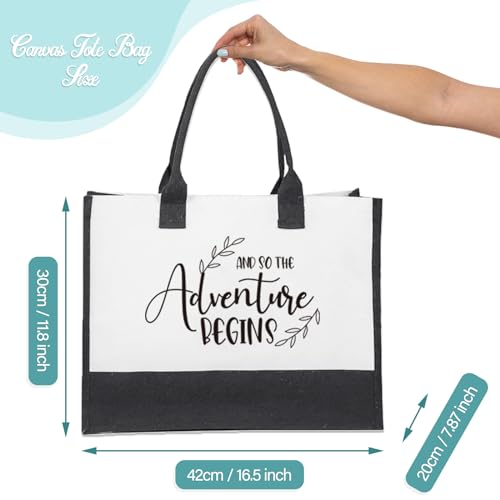 Image of Wedding Gift Canvas Tote Bride Bag,Retirement Gift Grandma Bag And So The Adventure Begins Mrs Large Tote Bag