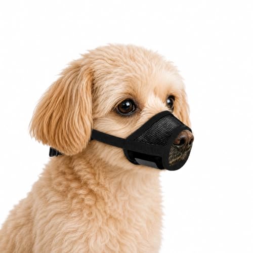 Lysjoy Museliere pour Chiens, Boucle Réglable Musoliaire Chien, Doux et Respirant Chien Muselière pour Petit Moyen Grand Chien(Teckel, Labrador, Chihuahua,...