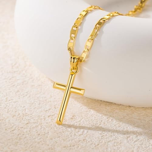 Cross Necklace for Women 14K Gold Cross Necklaces for Women Minimalist Gold Chain Necklaces for Womens Necklace Faith Pendant 26mm 5