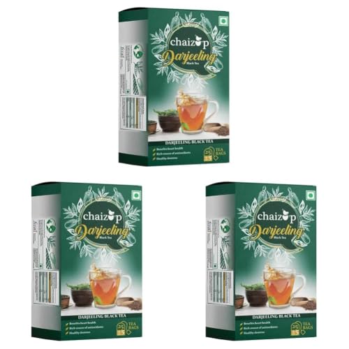 Image of Chaizup Premium Darjeeling Black Tea - 25 Tea Bags | Darjeeling Black Tea | 25 Servings | 75g (Pack of 3)