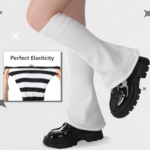 Image of 3 Pairs Women Leg Warmers Y2k Knitted Long Leg Warmers Halloween Gothic Lolita Accessories