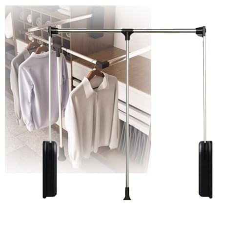Tringle de placard rétractable anti-vêtements froissés pour grand rangement d'armoire