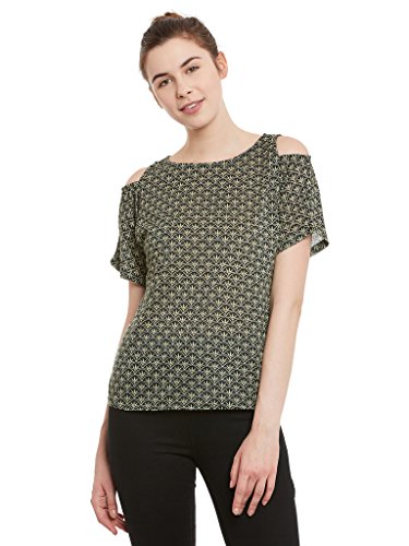 Image of Miss Chase Women's Floral Printed Cold Shoulder Relaxed Fit Top