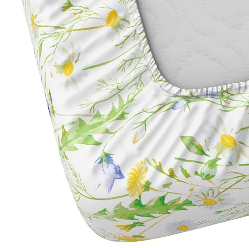 Image of Dreamscape 100% Cotton Fitted Bedsheet for King Bed, 186 TC, 1 Fitted Bed Sheet (Size 72 x 78 inches) with 2 Pillow Covers - Blue