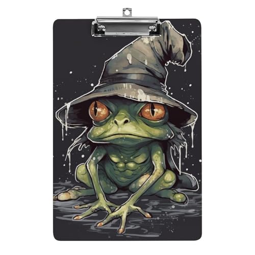 Porte-bloc acrylique imprimé grenouille A4 presse-papiers rigide