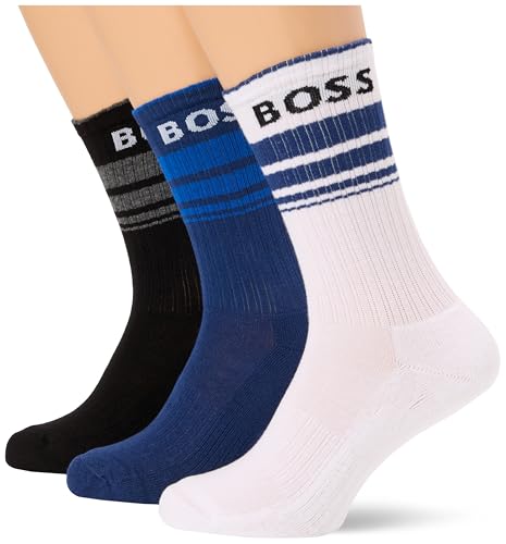 BOSS 3P QS Rib Stripe CC Calcetines_Cortos, Open Miscellaneous963, 39-42 para Hombre