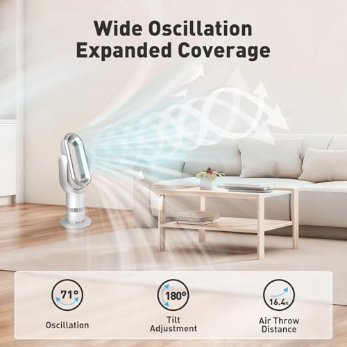 Image of Xcity QG660 Bladeless Tower Fan, 2-in-1 Cooling Fan & Space Heater, Remote & Touch Control, 10 Cooling + 3 Heating Modes, Ultra-Quiet DC Motor for Bedroom & Home Office