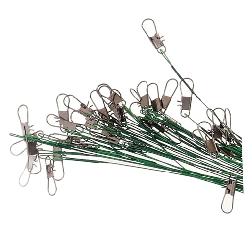 POPETPOP 40 piezas líderes de pesca con alambre de acero y mosquetones miniatura 7