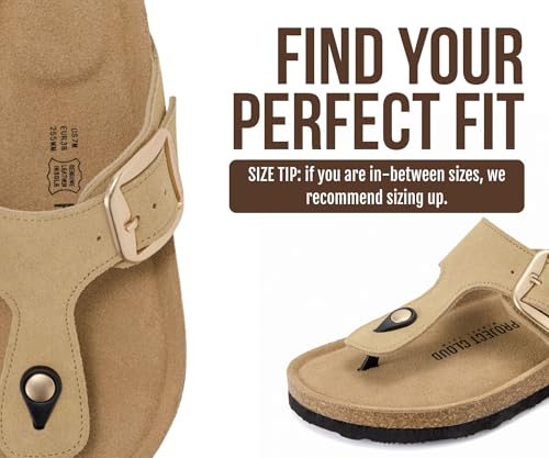 Image of Project Cloud Womens Sandals 100% Genuine Leather Thong Sandals for Women - Memory Foam Insole Women Sandals - Non-Slip Flip Flops for Women - Lightweight Sandals Women Footwear 2026
