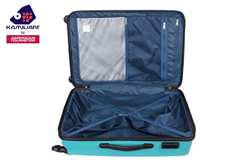 Image of Kamiliant by American Tourister Polypropylene 55 cms Aqua Hardsided Cabin Luggage (KAM TRIPRISM SP 55CM - Aqua)