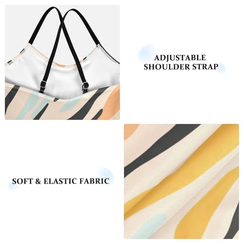 KLL Tigers Stripes Pattern Girls' 1-Piece Swimsuits Summer Swimming Suits Adjustable Strap Quick Dry3