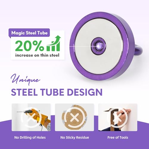 Image of Neosmuk Magnetic Hooks Steel Tube Design for Cruise,130lb+ Purple,10 Pack