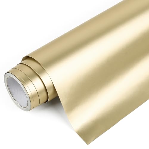 IModeur Champán galvanizado Vinilo Permanente Rollo, 30,5 cm x 214 cm de Vinilo Adhesivo Champán, Vinilo Champán para Silhouette Cameo, la mayoría de las máquinas de corte