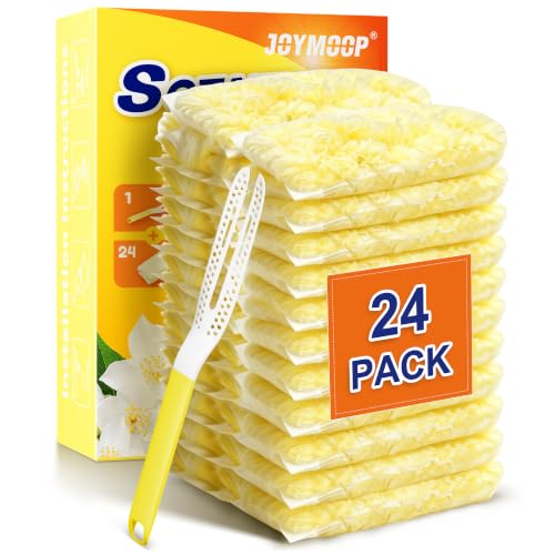 Image of Heavy Duty Duster Refills for Swiffer Duster, 24 Count Yellow Refills with 1 Handle, Disposable Dusters for Cleaning Electronics, Furniture, Blinds