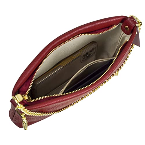 Dasein Genuine Leather Chain Strap Bag
