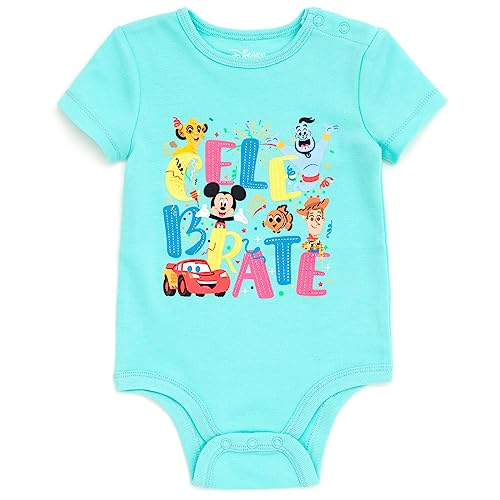Image of Disney D100 Mickey Mouse Finding Nemo Genie Simba Winnie The Pooh Bodysuit Newborn to Infant