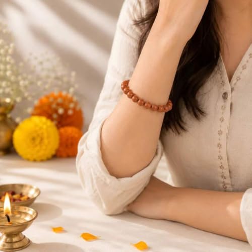 Image of Beaded Bracelet for Men & Women | Stretchable Handmade Prayer Meditation Yoga Wrist Bracelet | Stylish Everyday Wear | Free Size