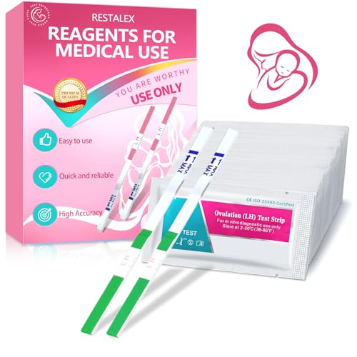 50 Piezas Test de Ovulación, Prueba de Ovulación, Prueba Fertilidad Familiar Femenina,Tiras ovulación Envueltas Individualmente Selladas, Resultados Rápidos y Precisos, Rápido Fácil Usar,Verde