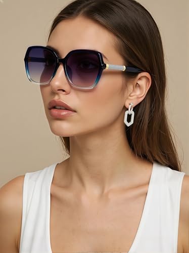 Polarized Womens Sunglasses Oversized Sunglasses for Women Shiny Sun Glasses for Driving Travel