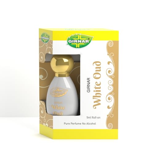 Image of Girnar White Oud Attar 9ml | Non-Alcoholic Premium Concentrated Perfume | Tangy Lemon, Freesia, Sweet & Spicy Amber, Musky Woody Scent