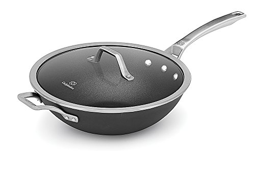 Calphalon Flat Bottom Wok with Lid, 12-inch, Nonstick